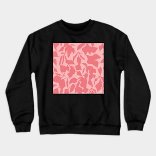 Birch leaves pink on light pink, seamless pattern Crewneck Sweatshirt